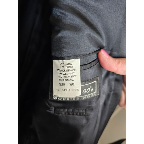 Gianfranco Ruffini Italy 100% worsted wool size 46R Black - Picture 11 of 12